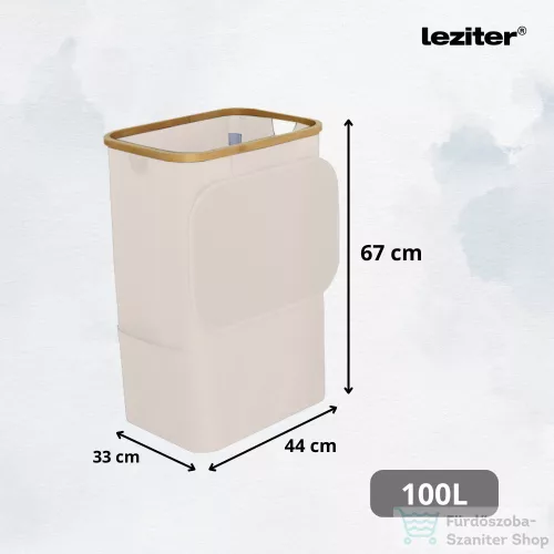 Leziter Szennyeskosár 100L bézs 44x33x67 cm LSZEK-100-BEI