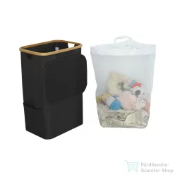 Leziter Szennyeskosár 100L fekete 44x33x67 cm LSZEK-100-BL