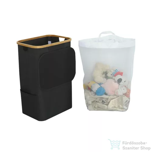 Leziter Szennyeskosár 100L fekete 44x33x67 cm LSZEK-100-BL