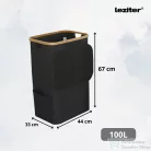 Leziter Szennyeskosár 100L fekete 44x33x67 cm LSZEK-100-BL