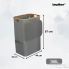 Leziter Szennyeskosár 100L szürke 44x33x67 cm LSZEK-100-GR