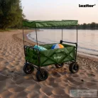 Leziter Összecsukható prémium kerti strandkocsi tetővel zöld LSZKTE088-GREEN