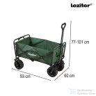 Leziter Összecsukható prémium kerti strandkocsi tetővel zöld LSZKTE088-GREEN