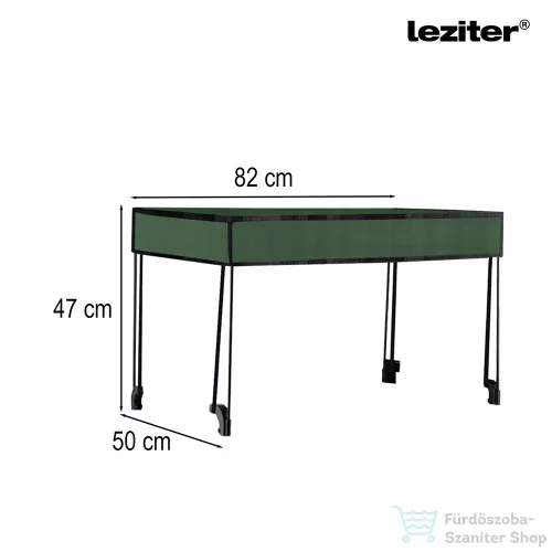 Leziter Összecsukható prémium kerti strandkocsi tetővel zöld LSZKTE088-GREEN