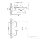 AQUALINE LOTTA kádtöltő csaptelep zuhanyszett nélkül, fekete LT610B