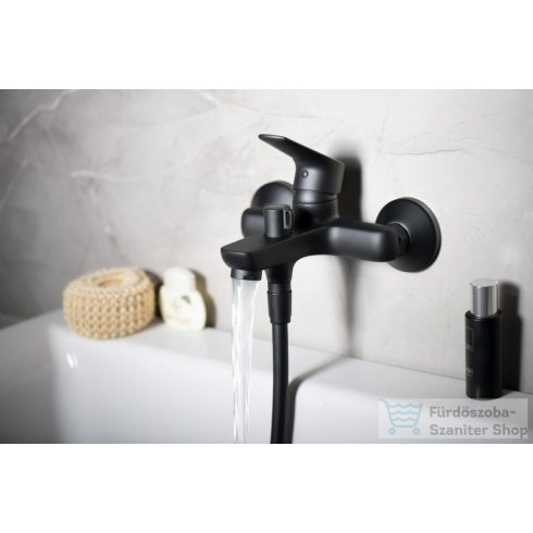 AQUALINE LOTTA kádtöltő csaptelep zuhanyszett nélkül, fekete LT610B