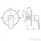 AQUALINE LOTTA falba süllyesztett zuhanycsaptelep, 1-irányú, króm LT741