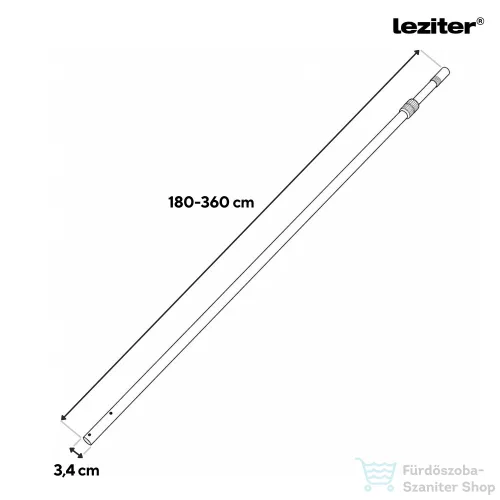 Leziter Teleszkópos rúd medence tisztító hálóhoz LMTH-01 2x180 cm, 0,8 mm, ezüst LTR-01