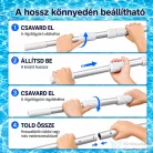 Leziter Teleszkópos rúd medence tisztító hálóhoz LMTH-01 2x180 cm, 0,8 mm, ezüst LTR-01