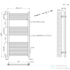 Leziter Egyenes törölközőszárító radiátor 1000x500 mm fekete LTRE1000500B