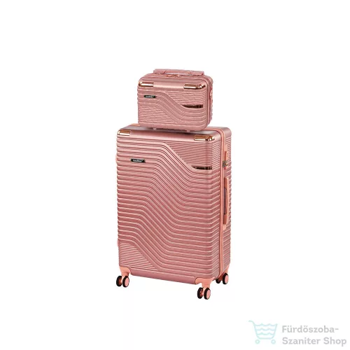 Leziter TraveLux Urban V gurulós bőrönd szett lazacrózsaszín LTRUBS-V-LR