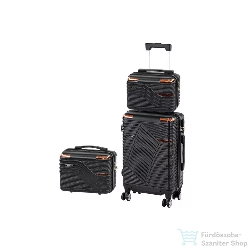 Leziter TraveLux Urban XII gurulós bőrönd szett fekete LTRUBS-XII-BL