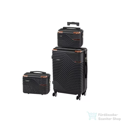 Leziter TraveLux Urban XIII gurulós bőrönd szett fekete LTRUBS-XIII-BL