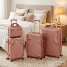 Leziter TraveLux Urban XXIV gurulós bőrönd szett lazacrózsaszín LTRUBS-XXIV-LR
