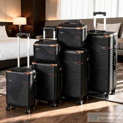 Leziter TraveLux Urban XXXXXII gurulós bőrönd szett fekete LTRUBS-XXXXXII-BL