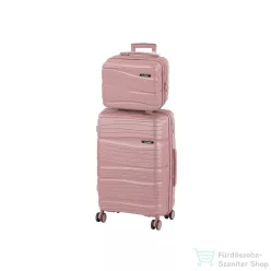   Leziter TraveLux Voyager III gurulós bőrönd szett mályvarózsaszín LTRVBS-III-RG