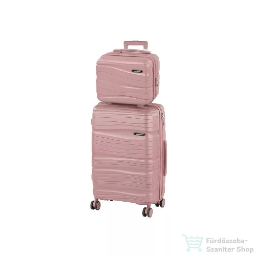 Leziter TraveLux Voyager III gurulós bőrönd szett mályvarózsaszín LTRVBS-III-RG