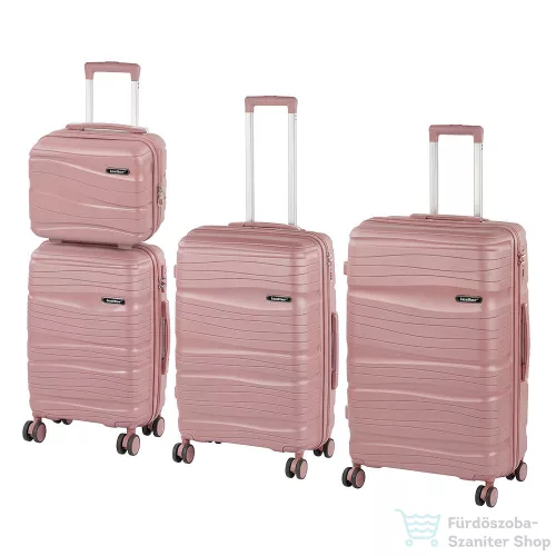 Leziter TraveLux Voyager gurulós bőrönd szett mályvarózsaszín LTRVBS-RG