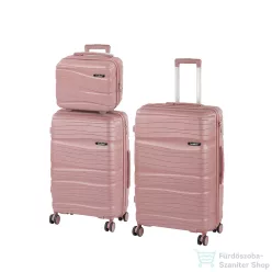   Leziter TraveLux Voyager X gurulós bőrönd szett mályvarózsaszín LTRVBS-X-RG