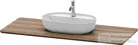 Duravit LUV 1388x595 mm-es pult kivágással, American Walnut Solid Wood LU946107777