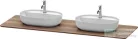 Duravit LUV 1783x 595 mm-es pult 2 kivágással, American Walnut Solid Wood LU9462B7777