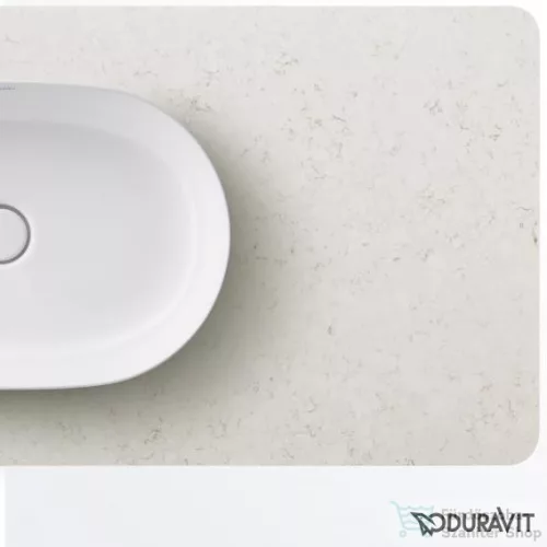 Duravit LUV 688x475 mm-es kvarckő pult kivágással, Quartz Stone White Structure LU946501717