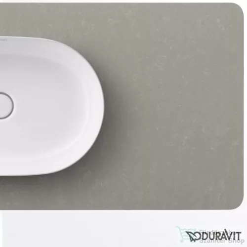 Duravit LUV 688x475 mm-es kvarckő pult kivágással, Quartz Stone Grey Structure LU946503333