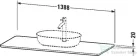 Duravit LUV 1388x595 mm-es kvarckő pult kivágással, Quartz Stone Sand Structure LU946602525