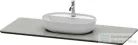 Duravit LUV 1388x595 mm-es kvarckő pult kivágással, Quartz Stone Grey Structure LU946603333