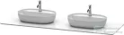 Duravit LUV 1783x 595 mm-es pult 2 kivágással, Quartz Stone White Structure LU9467B1717