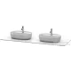 Duravit LUV 1783x 595 mm-es pult 2 kivágással, Quartz Stone White Structure LU9467B1717