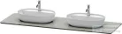 Duravit LUV 1783x 595 mm-es pult 2 kivágással, Quartz Stone Grey Structure LU9467B3333