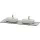 Duravit LUV 1783x 595 mm-es pult 2 kivágással, Quartz Stone Grey Structure LU9467B3333