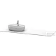 Duravit LUV 1783x 595 mm-es pult 1 db bal oldali kivágással, Quartz Stone White Structure LU9468L1717