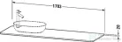 Duravit LUV 1783x 595 mm-es pult 1 db bal oldali kivágással, Quartz Stone White Structure LU9468L1717