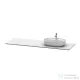 Duravit LUV 1783x 595 mm-es pult 1 db jobb oldali kivágással, Quartz Stone White Structure LU9468R1717
