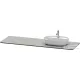 Duravit LUV 1783x 595 mm-es pult 1 db jobb oldali kivágással, Quartz Stone Grey Structure LU9468R3333