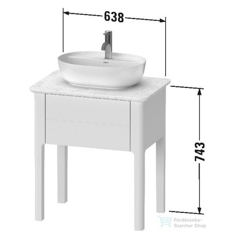 Duravit LUV 638x450 mm-es 1 fiókos alsószekrény mosdópulthoz,Nordic White Satin Matt Lacquer LU956003939