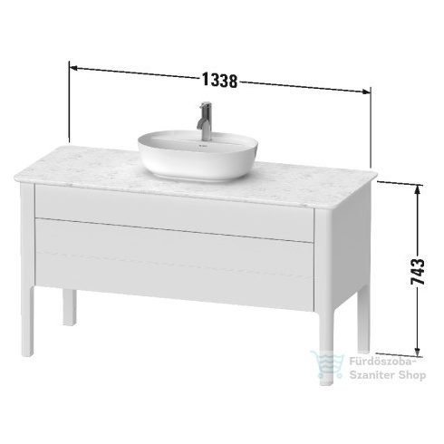 Duravit LUV 1338x570 mm-es 2 fiókos alsószekrény mosdópulthoz,Stone Grey Satin Matt Lacquer LU956609292