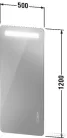 Duravit LUV 500x1200 fali tükör fűtéssel,LED világítással,LU966700000
