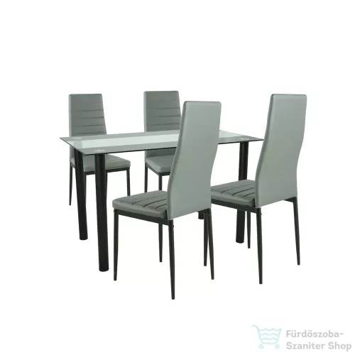 Leziter Mezza 4+1 étkező garnitúra szürke-fekete LUA120B_DA258GB_4