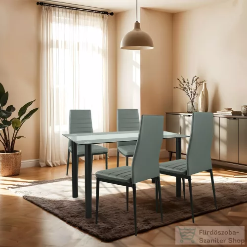 Leziter Mezza 4+1 étkező garnitúra szürke-fekete LUA120B_DA258GB_4