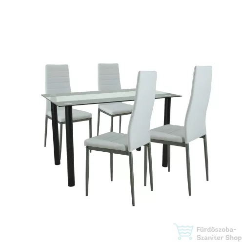 Leziter Mezza 4+1 étkező garnitúra fehér-szürke LUA120B_DA258WG_4