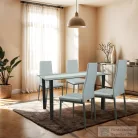 Leziter Mezza 4+1 étkező garnitúra fehér-szürke LUA120B_DA258WG_4