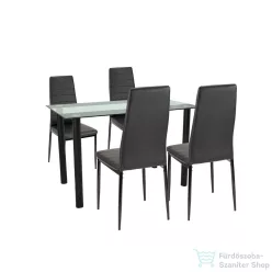   Leziter Mezza 4+1 étkező garnitúra fekete-fekete LUA120B_MDC-001-Black_4