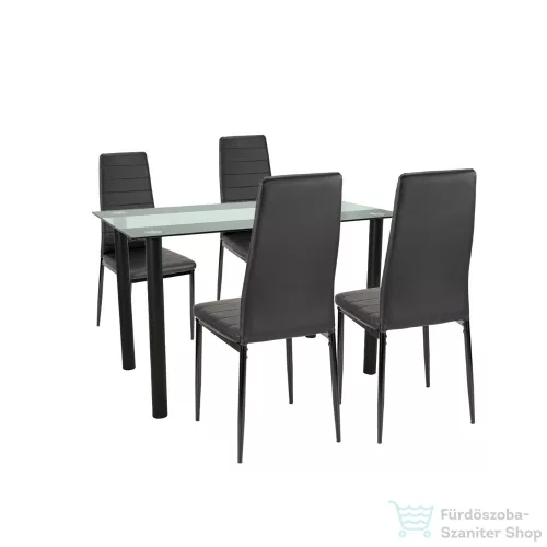 Leziter Mezza 4+1 étkező garnitúra fekete-fekete LUA120B_MDC-001-Black_4