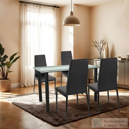 Leziter Mezza 4+1 étkező garnitúra fekete-fekete LUA120B_MDC-001-Black_4