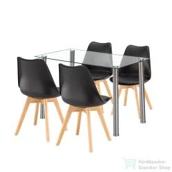   Leziter Velon 4+1 étkező garnitúra fehér-fekete LUA120W_DA232AB_4