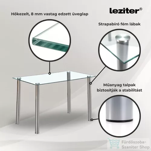 Leziter Velon 4+1 étkező garnitúra fehér-fekete LUA120W_DA232AB_4