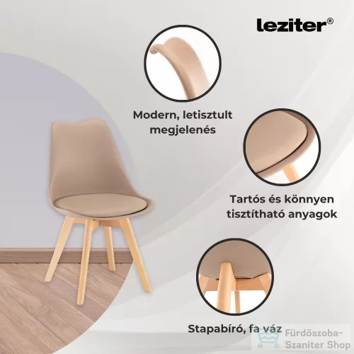 Leziter Velon 4+1 étkező garnitúra fehér-fekete LUA120W_DA232AB_4